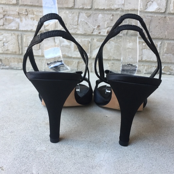 Kenneth Cole Reaction Strappy Bow Black Heels 9.5 - Picture 3 of 8